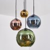 Koyoto Hanglamp, Kogellampje, Hanglamp Blauw, Goud, Groen, Koperkleurig, 4-lichts