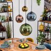 Koyoto Hanglamp, Kogellampje, Hanglamp Blauw, Goud, Groen, Koperkleurig, 4-lichts
