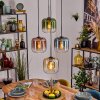 Lauden Hanglamp, Kogellampje, Hanglamp Amber, Blauw, Groen, Duidelijk, Koperkleurig, 4-lichts