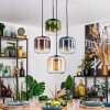 Lauden Hanglamp, Kogellampje, Hanglamp Amber, Blauw, Groen, Duidelijk, Koperkleurig, 4-lichts