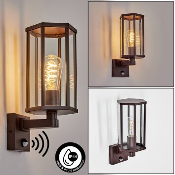 Monfanim Wandlamp voor buiten, Wandlamp Roest, 1-licht, Bewegingsmelder