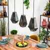 Duren Hanglamp, Hanglamp Zwart, 3-lichts