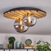 Venok Plafondlamp, Kogellampje houtlook, Zwart, 2-lichts