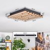 Vorlix Plafondlamp LED houtlook, Zwart, 1-licht
