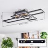 Donik Plafondlamp LED Chroom, houtlook, Zwart, 1-licht