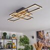 Donik Plafondlamp LED Chroom, houtlook, Zwart, 1-licht