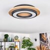 Falmir Plafondlamp LED houtlook, Zwart, 1-licht