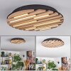 Vorlix Plafondlamp LED houtlook, Zwart, 1-licht