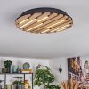 Vorlix Plafondlamp LED houtlook, Zwart, 1-licht