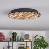 Vorlix Plafondlamp LED houtlook, Zwart, 1-licht