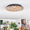 Vorlix Plafondlamp LED houtlook, Zwart, 1-licht