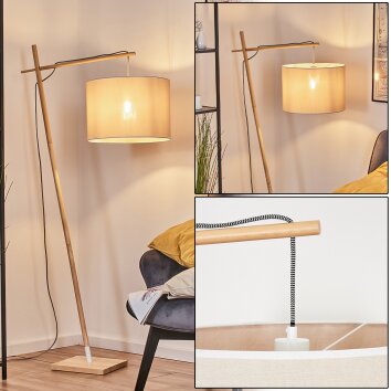 Bassagoda Staande lamp Natuurlijke kleuren, Wit, 1-licht