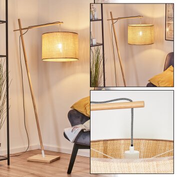 Sabadim Staande lamp Natuurlijke kleuren, Wit, 1-licht