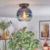 Koyoto Plafondlamp, Kogellampje 20 cm Blauw, Duidelijk, 1-licht