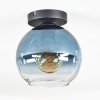Koyoto Plafondlamp, Kogellampje 20 cm Blauw, Duidelijk, 1-licht