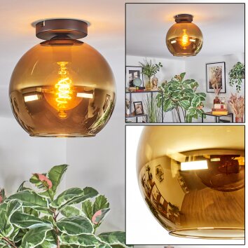 Koyoto Plafondlamp, Kogellampje Goud, 1-licht