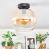 Koyoto Plafondlamp, Kogellampje Amber, Duidelijk, 1-licht