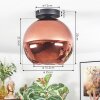 Koyoto Plafondlamp, Kogellampje Koperkleurig, 1-licht