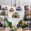 Koyoto Hanglamp, Kogellampje, Hanglamp 35 cm Blauw, Goud, Groen, Duidelijk, Koperkleurig, 4-lichts