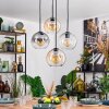 Koyoto Hanglamp, Kogellampje, Hanglamp Amber, Duidelijk, Rookkleurig, 4-lichts