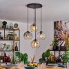 Koyoto Hanglamp, Kogellampje, Hanglamp Amber, Duidelijk, Rookkleurig, 4-lichts