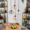 Koyoto Hanglamp, Kogellampje, Hanglamp Amber, Duidelijk, Rookkleurig, 4-lichts