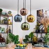 Koyoto Hanglamp, Kogellampje, Hanglamp Blauw, Goud, Groen, Koperkleurig, 4-lichts