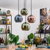 Koyoto Hanglamp, Kogellampje, Hanglamp Blauw, Groen, Koperkleurig, 4-lichts