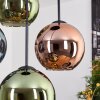 Koyoto Hanglamp, Kogellampje, Hanglamp Blauw, Groen, Koperkleurig, 4-lichts