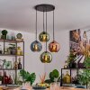 Koyoto Hanglamp, Kogellampje, Hanglamp Blauw, Groen, Koperkleurig, 4-lichts