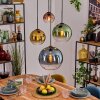 Koyoto Hanglamp, Kogellampje, Hanglamp Blauw, Goud, Groen, Duidelijk, Koperkleurig, 4-lichts
