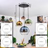 Koyoto Hanglamp, Kogellampje, Hanglamp Blauw, Goud, Groen, Duidelijk, Koperkleurig, 4-lichts