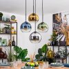 Koyoto Hanglamp, Kogellampje, Hanglamp Blauw, Chroom, Goud, Groen, Duidelijk, Rookkleurig, 4-lichts