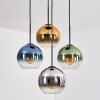 Koyoto Hanglamp, Kogellampje, Hanglamp Blauw, Chroom, Goud, Groen, Duidelijk, Rookkleurig, 4-lichts