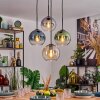 Koyoto Hanglamp, Kogellampje, Hanglamp Amber, Blauw, Groen, Duidelijk, Rookkleurig, 4-lichts