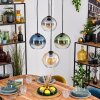 Koyoto Hanglamp, Kogellampje, Hanglamp Amber, Blauw, Groen, Duidelijk, Rookkleurig, 4-lichts