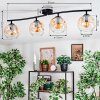 Ripoll Plafondlamp, Kogellampje Amber, Duidelijk, 4-lichts