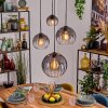 Koyoto Hanglamp, Kogellampje, Hanglamp 30 cm Duidelijk, Rookkleurig, 4-lichts