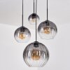 Koyoto Hanglamp, Kogellampje, Hanglamp 30 cm Duidelijk, Rookkleurig, 4-lichts