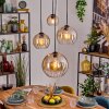 Koyoto Hanglamp, Kogellampje, Hanglamp 30 cm Amber, Duidelijk, 4-lichts