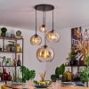 Koyoto Hanglamp, Kogellampje, Hanglamp 30 cm Amber, Duidelijk, 4-lichts