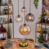 Koyoto Hanglamp, Kogellampje, Hanglamp 30 cm Amber, Duidelijk, Rookkleurig, 4-lichts
