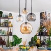 Koyoto Hanglamp, Kogellampje, Hanglamp 30 cm Amber, Duidelijk, Rookkleurig, 4-lichts