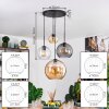 Koyoto Hanglamp, Kogellampje, Hanglamp 30 cm Amber, Duidelijk, Rookkleurig, 4-lichts