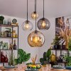 Koyoto Hanglamp, Kogellampje, Hanglamp 30 cm Amber, Duidelijk, Rookkleurig, 4-lichts