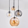 Koyoto Hanglamp, Kogellampje, Hanglamp 30 cm Amber, Duidelijk, Rookkleurig, 4-lichts