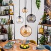 Koyoto Hanglamp, Kogellampje, Hanglamp 30 cm Amber, Duidelijk, Rookkleurig, 4-lichts