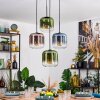 Lauden Hanglamp, Kogellampje, Hanglamp Blauw, Groen, Duidelijk, Koperkleurig, 4-lichts