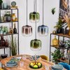 Lauden Hanglamp, Kogellampje, Hanglamp Blauw, Groen, Duidelijk, Koperkleurig, 4-lichts