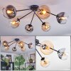 Koyoto Plafondlamp, Kogellampje 77.5 cm Amber, Duidelijk, Rookkleurig, 6-lichts